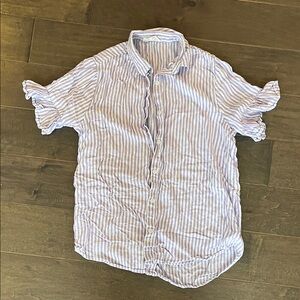 beachlunchlounge Lavender and White Striped Shirt